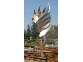 rostfritt stål flammeskulptur trädgård skulptur